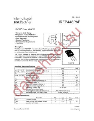 IRFP448PBF datasheet  